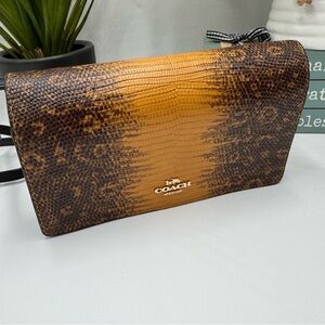 Coach Gold and Brown Clutch cross body